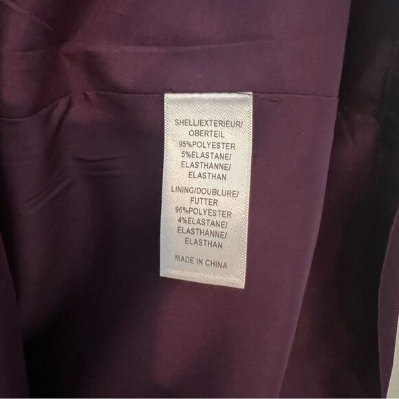 Adrianna Papell Pleated Crepe Dress Plum - Picture 6 of 7